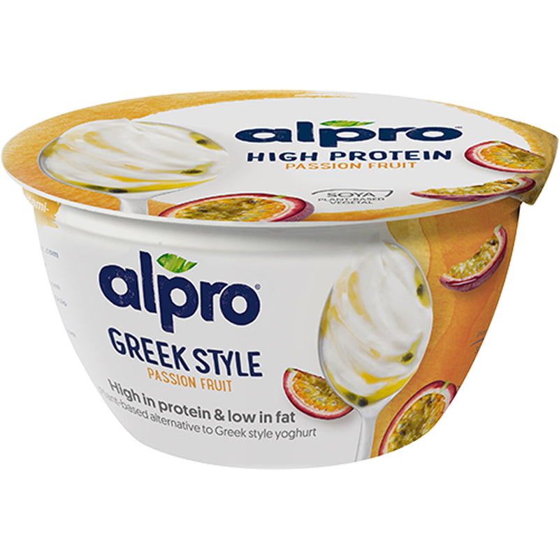 Alpro Iaurt grecesc fermentat cu soia si fructul pasiunii, 150g