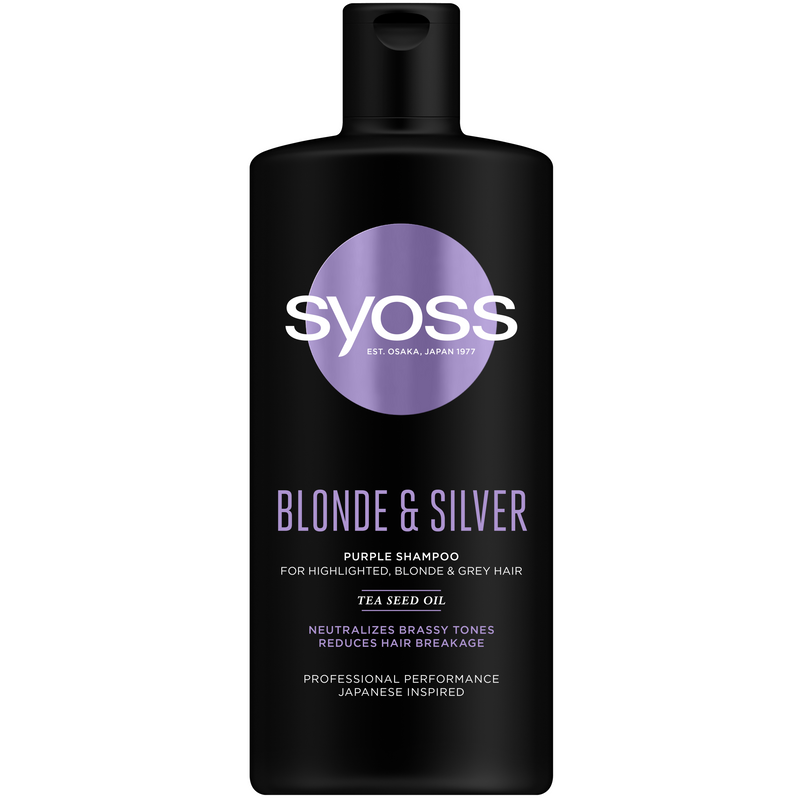 Sampon Syoss Blonde & Silver pentru par blond, argintiu sau cu suvite, 440ML