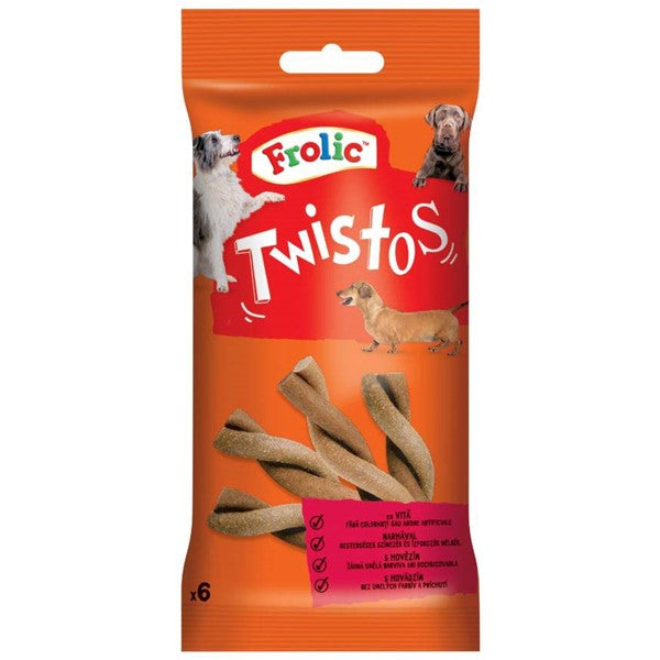 Frolic recompense pentru caini Twistos cu vita, 105 g