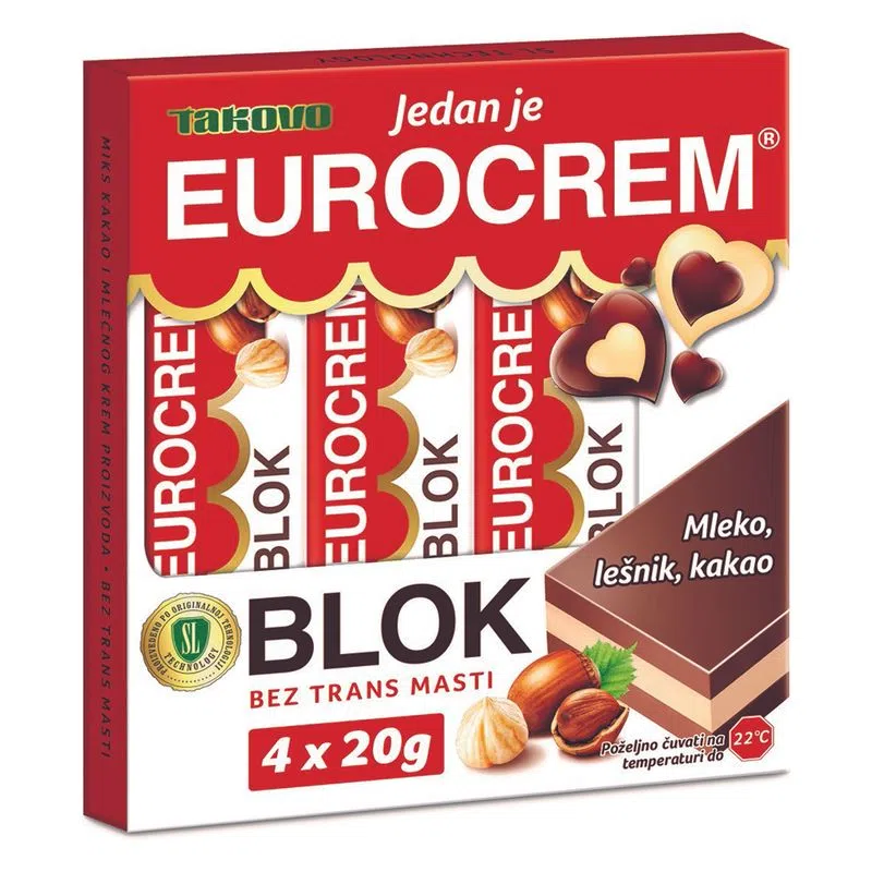 Eurocrem bar, 4x20g