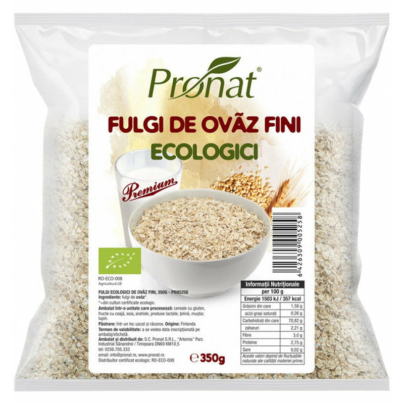Pronat Fulgi Bio de ovaz fini, 350 g