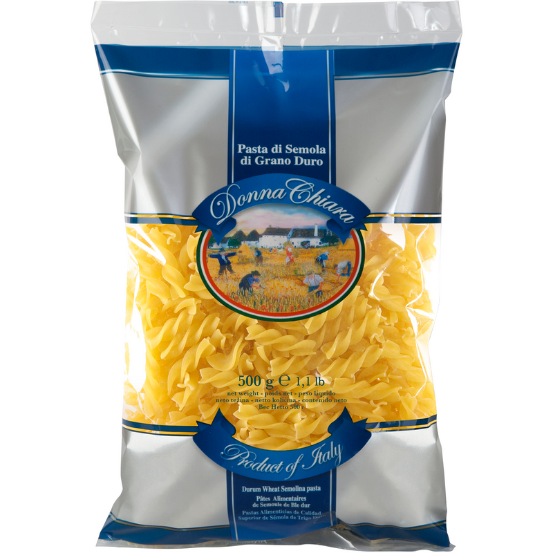 Paste Fusilli din grau dur fara oua nr100, 500g, Donna Chiara
