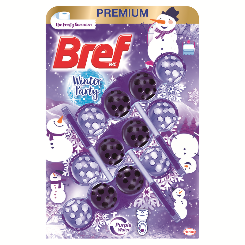 Odorizant toaleta Bref Color Aktiv "The Frosty Snowmen", 3x50 gr