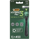 Aparat de ras Hybrid BIC Flex3 Sensitive, 4 bucati