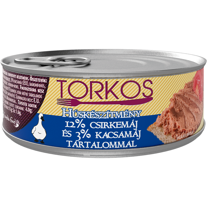 Torkos Preparat din carne cu continut de 12% ficat de pasare si 3% ficat de rata, 100g