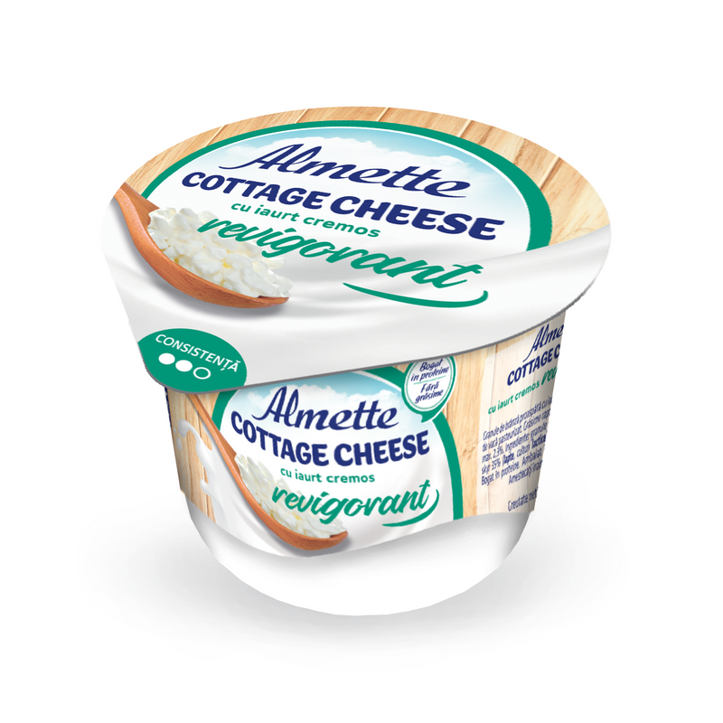 Almette Cottage Cheese cu iaurt cremos Revigorant, 165g