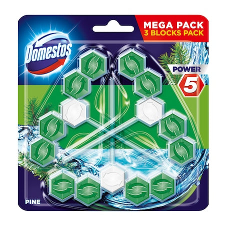Odorizant de toaleta Domestos Power 5 Pine,3x55 g