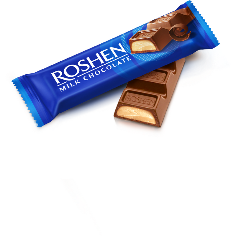 Roshen Baton cu ciocolata cu lapte si creme brulee, 33g