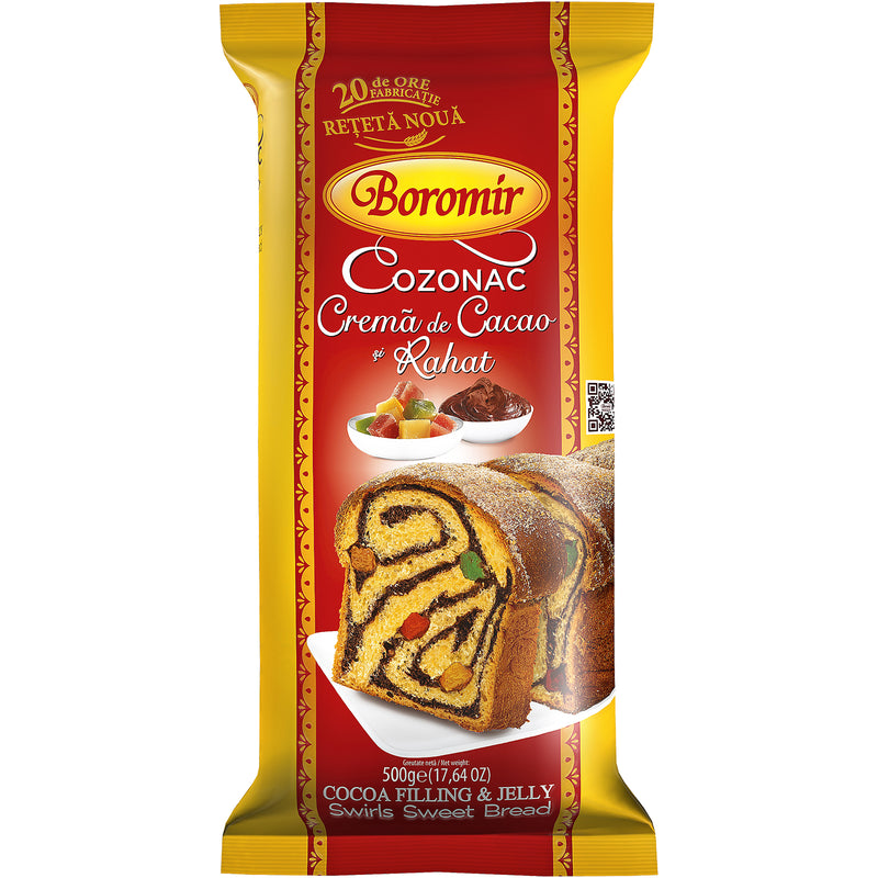 Boromir Cozonac cu crema de cacao si rahat 500 g