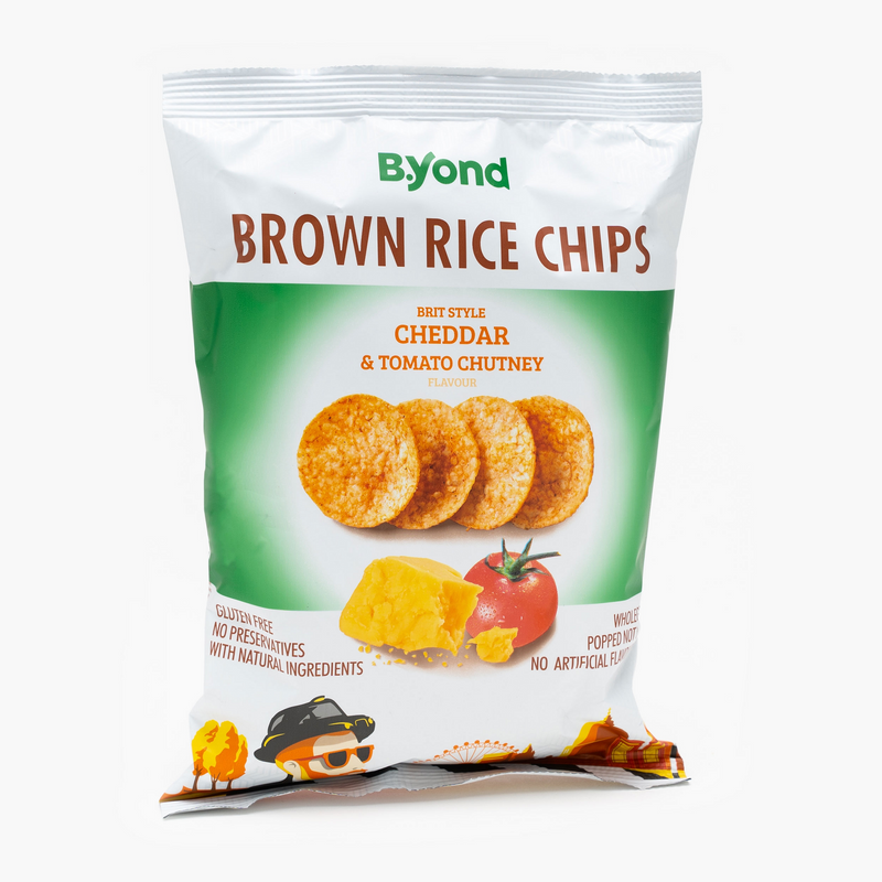 B.YOND - rice chips - Branza Chedar si Rosii, 70g