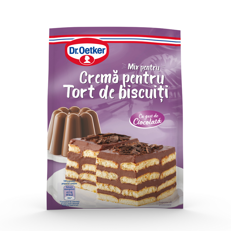 Dr Oetker crema ciocolata pentru tort biscuiti, 90g