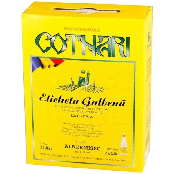 Vin alb demisec Cotnari, 3 l