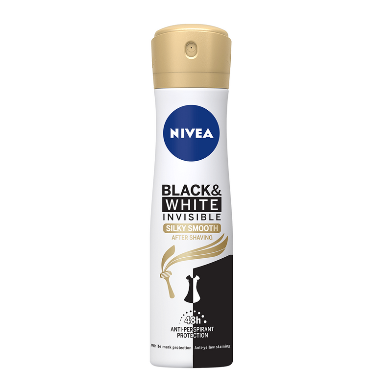 NIVEA Deodorant spray feminin Black&White Invisible Silky Smooth, 150 ml