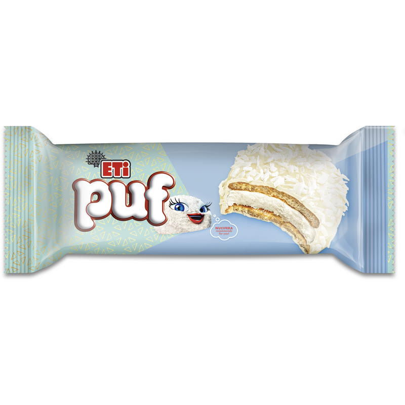 Puf - biscuiti (39,7%) cu bezea (22,8%), 80 g