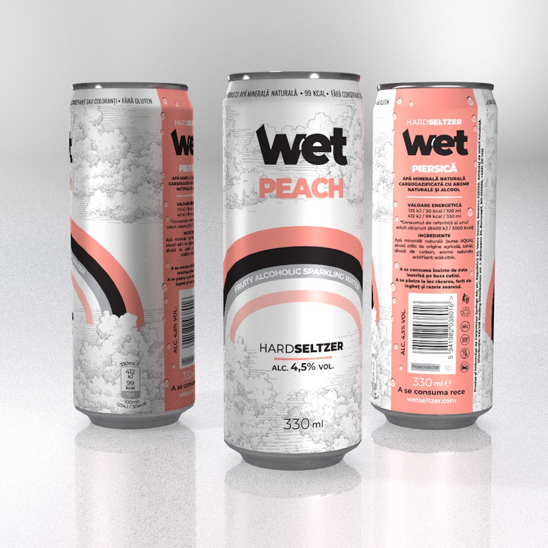 Wet peach bautura alcoolica fructata, 0.33l