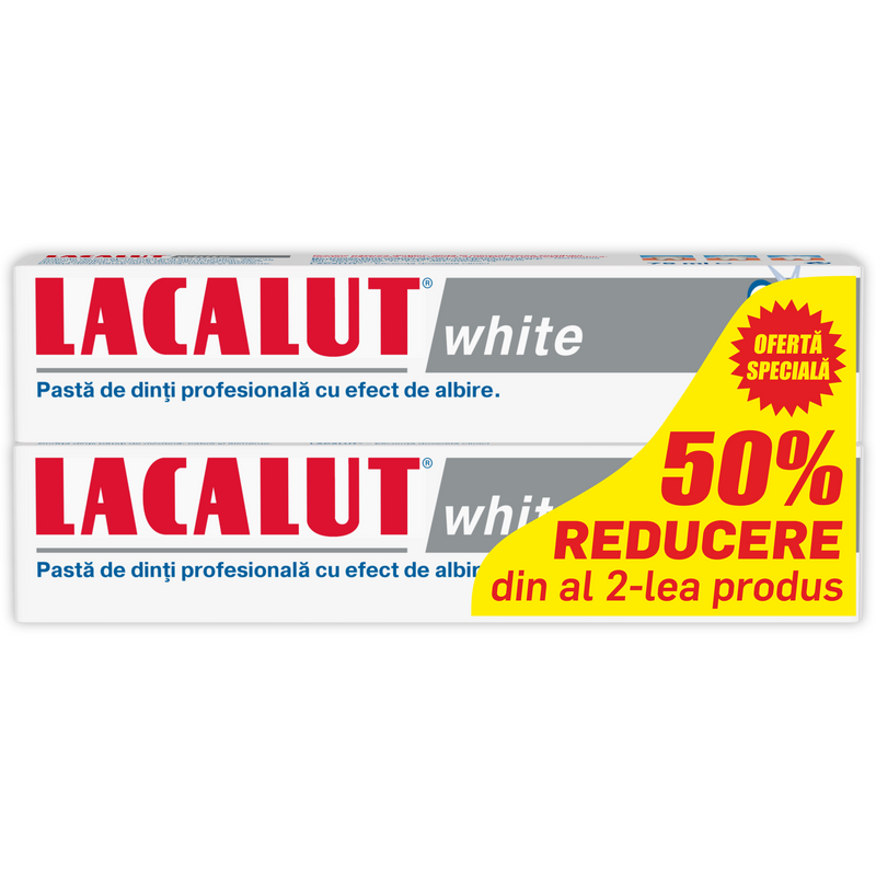 Set Lacalut White Pasta de dinti 1+1-50% din al doilea produs