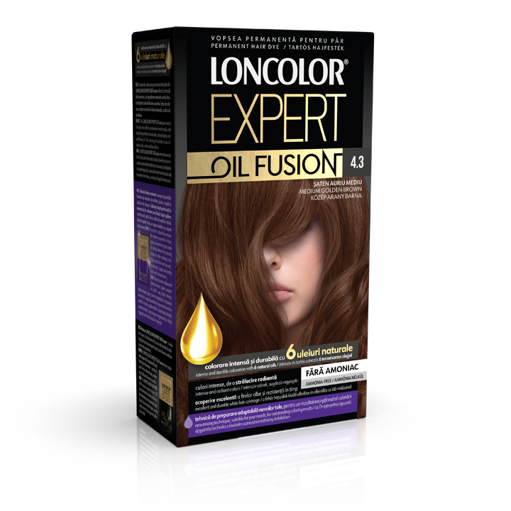Loncolor Expert Oil FusionÃ‚Â  4.3 Saten auriu Med, 115ml