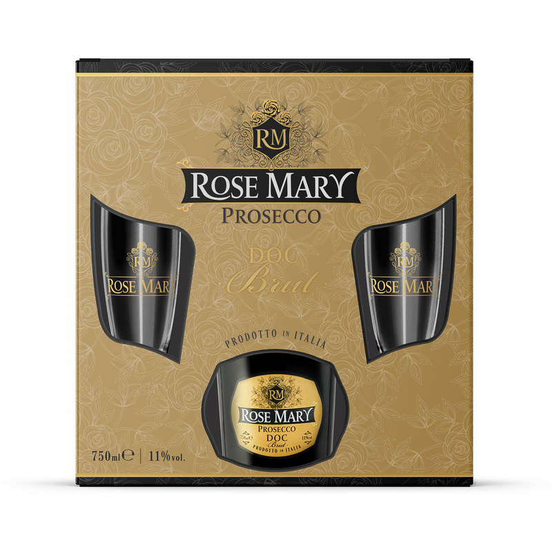 Rose Mary Prosecco + 2 pahare, 0.75 L