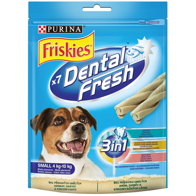 FRISKIES Dental Fresh pentru caini de talie mica, recompense pentru caini, 110 g