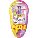 BIC Miss Soleil Color Collection Damenrasierer, 3 Klingen, Promopaket, 3 + 1 Stück