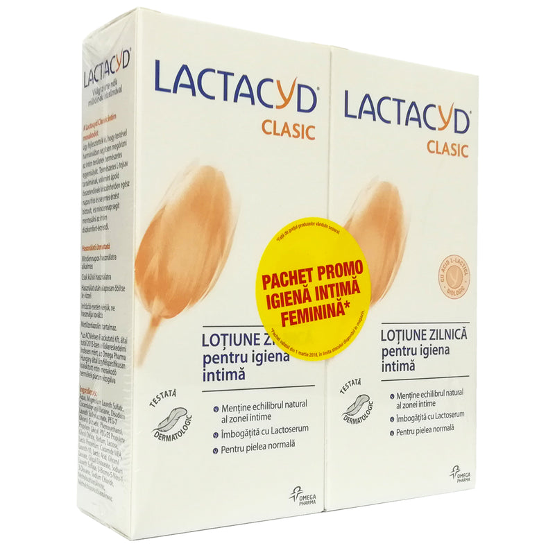 Lactacyd clasic lotiune zilnica pentru igiena intima pachet promotional 2x200ml