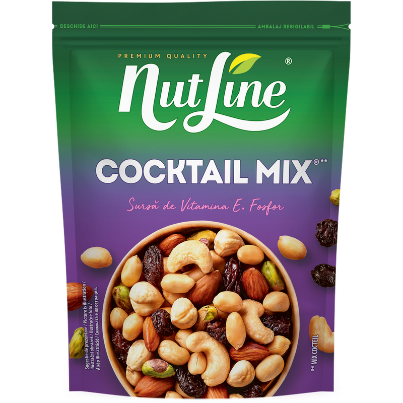 Nutline Cocktail Mix fructe uscate, prajite si sarate , 150g