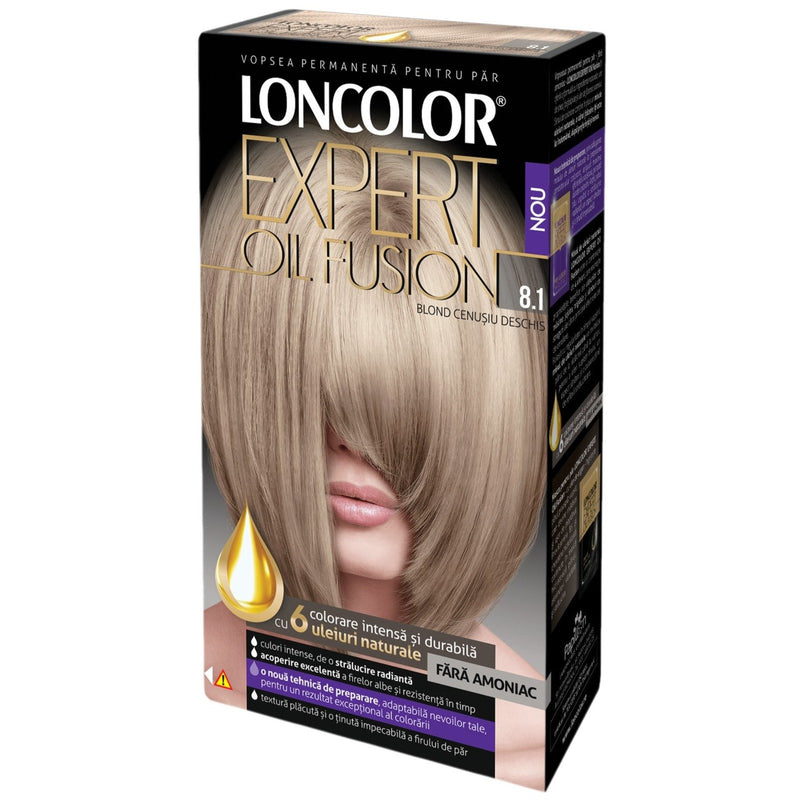 Loncolor Expert Oil Fusion vopsea pentru par 8.1 blond cenusiu deschis