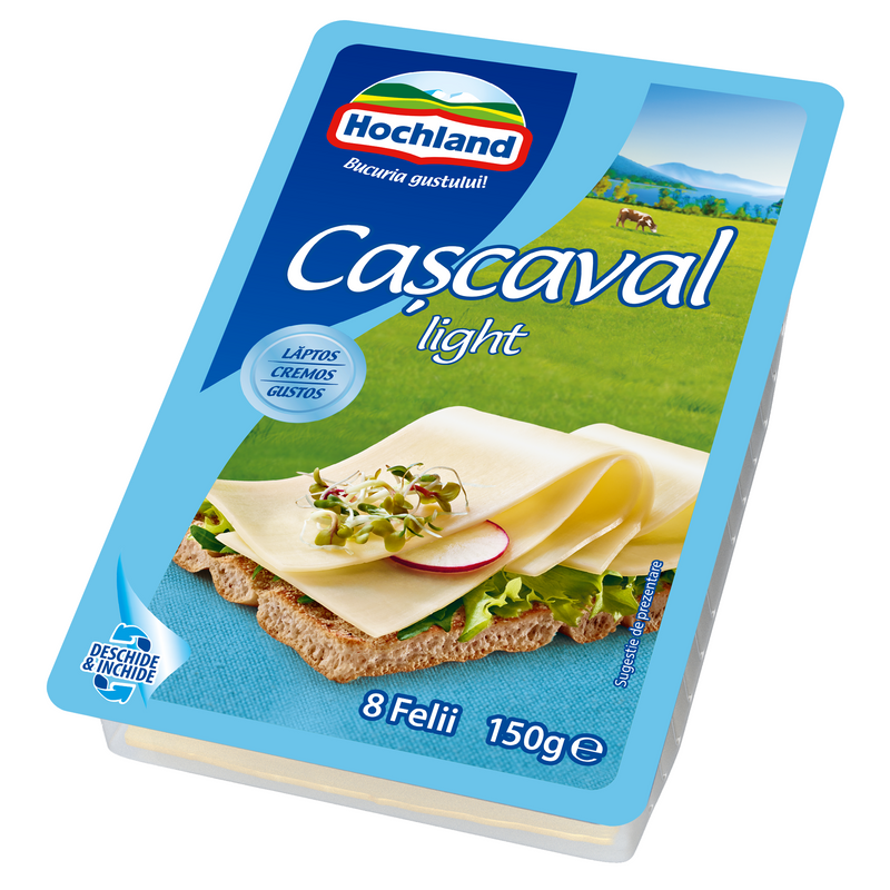 Hochland cascaval felii light 150g