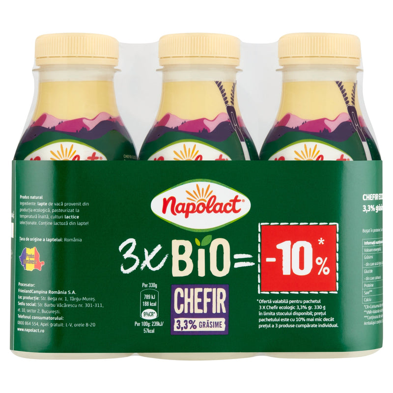 Napolact Bio Chefir 3,3% grasime 3 x 330g (990g)