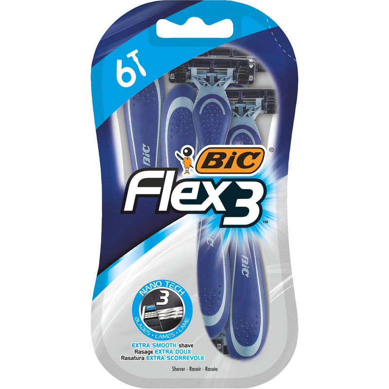 Aparat de Ras pentru barbati BIC Flex3 Hybrid, 3 lame, 4 bucati