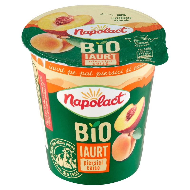 Napolact Bio Iaurt cu persici si caise, 2.7% grasime, 130g