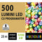 Mehrfarbige Installation, 500 LED-Lichterkette, 15.5 m