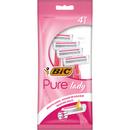 BIC ženska brijačica Pure Lady, 3 oštrice, standardno pakiranje, 4 komada, ružičasta