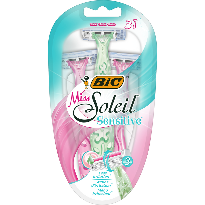 Aparat de Ras pentru femei BIC Miss Soleil Sensitive, 3 lame, 3 bucati