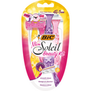 Aparat de Ras pentru femei BIC Miss Soleil Beauty Kit, 3 lame, pachet promo, 4 bucati + trimmer inclus