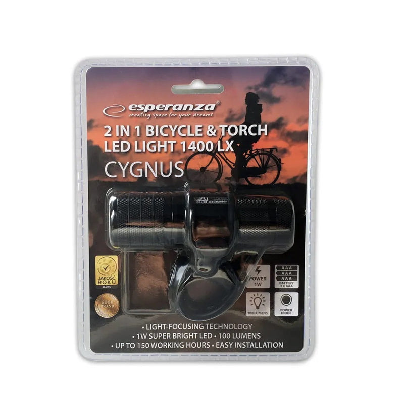 Lampa LED fata pentru bicicleta 2in1 Esperanza Cygnus