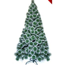 Brad Artificial, pin bogat cu varfuri albe, suport metalic, 210 cm, 320 ramurele