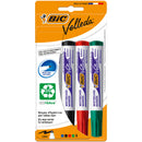 Marker de tabla alba BIC Velleda ECOlutions, varf rotund subtire, diverse culori, 4 bucati