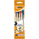 BIC Original Crystal Pen, 1.0 mm, various colors, 4-piece bag