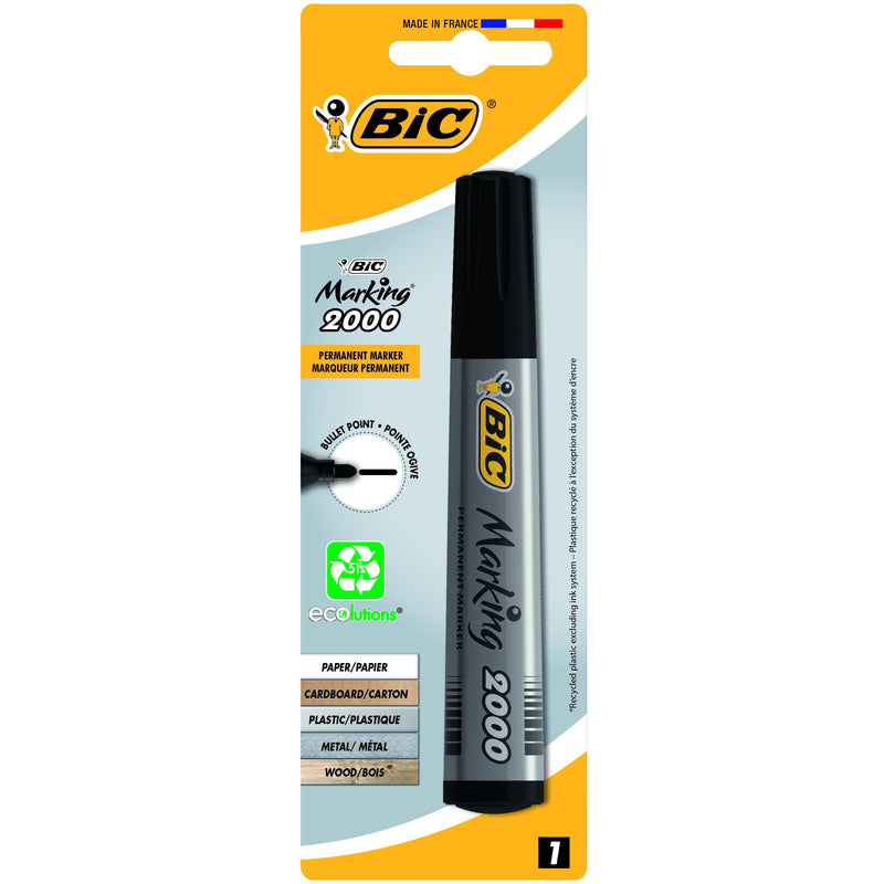 Permanent marker BIC Marking 2000 ECOlutions, medium round tip, black, piece