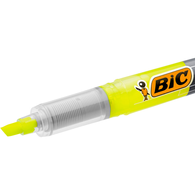 Evidentiator BIC Highlighter Technolight, cerneala bazata pe pigment, diverse culori, 5 bucati