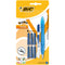 BIC EasyClic refillable pen, blue ink, various colors, 1 piece with mini bit and spare parts included