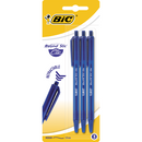 Pix BIC Round Stic Clic, 1.0 mm, retractabil, albastru,  3 bucati