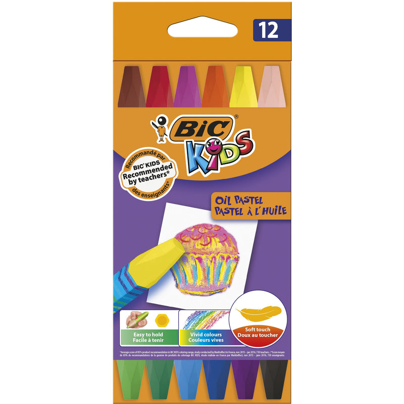 Creioane pastel BIC Kids Oil Pastel, 12 culori
