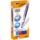 BIC Velleda Flüssiger Whiteboardmarker, dicke Rundspitze, verschiedene Farben, 4 Stück