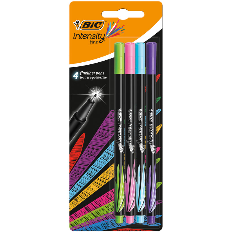 Finelinere BIC Intensity Fine, 0.8 mm, diverse culori, 4 bucati