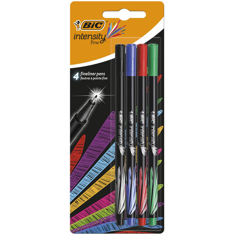 Finelinere BIC Intensity Fine, 0.8 mm, diverse culori, 4 bucati