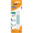 Rezerve pentru pix cu gel BIC Gelocity Illusion cu cerneala termosensibila, verde, 3 bucati