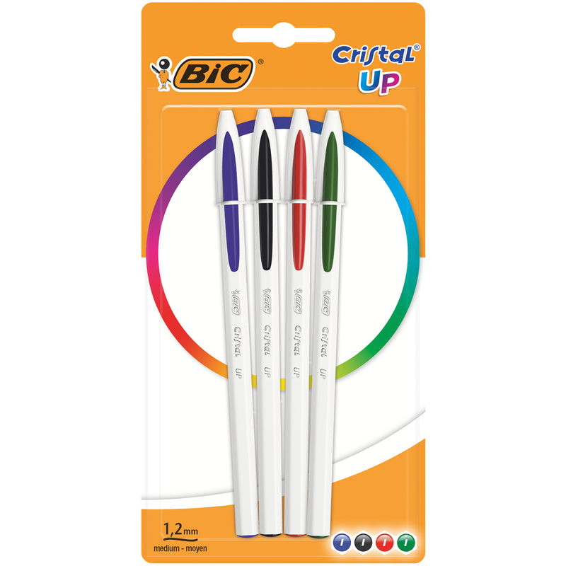 Pix BIC Cristal UP, 1.0 mm, diverse culori, 4 bucati