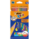 Creioane de colorat BIC Kids Evolution Stripes, 12 culori
